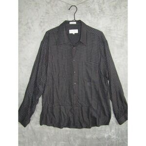 Michael Brandon Mens Classic Plaid Long Sleeve‎ Button Up Shirt XL